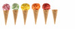 Conos de helado de colores
