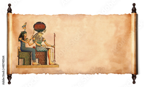 Photo: Scroll with Egyptian papyrus Scroll with Egyptian papyrus