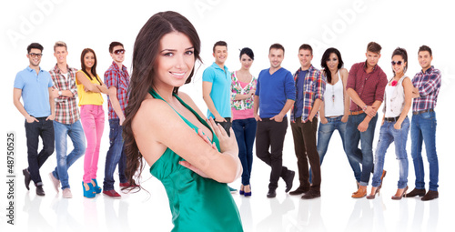 Photo: casual young woman as a leader casual young woman as a leader