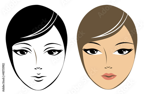 Vector: Female face Female face