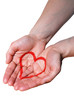 a heart painted on hands
