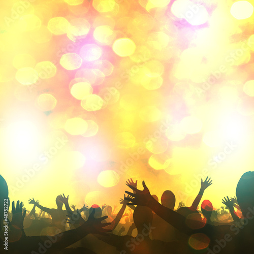Illustration: Party Crowd im Goldregen Party Crowd im Goldregen