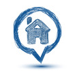 home pointer icon on a white background