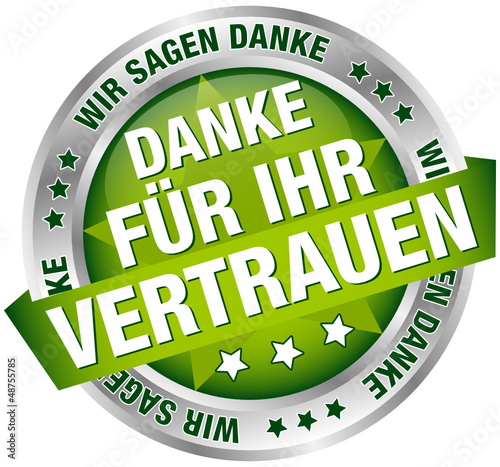 Vector: Button Banner "Danke für Ihr Vertrauen" grün/silber Button Banner "Danke für Ihr Vertrauen" grün/silber