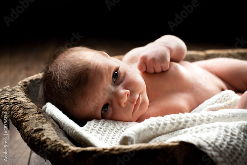Photo: Portrait of a beautiful newborn baby Portrait of a beautiful newborn baby