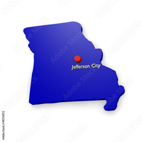 Illustration: 3d map of Missouri 3d map of Missouri