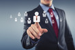 Man with Touchscreen Network / Human Resources