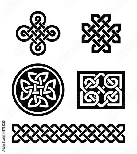Vector: Celtic knots patterns - vector Celtic knots patterns - vector