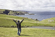 mann am dunnet head in schottland