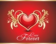 abstract glossy love card with floral