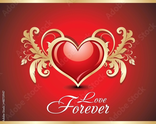 Vector: abstract glossy love card with floral abstract glossy love card with floral