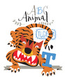 ABC animals: T is for tiger. Vector Graphics