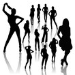 Vektor: Fashion Woman Silhouettes Fashion Woman Silhouettes