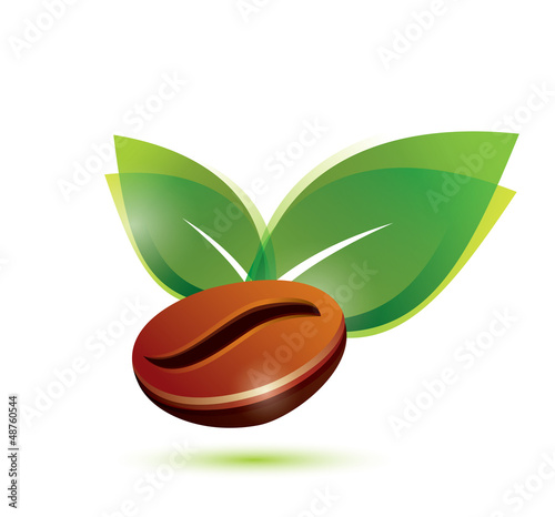 Vector: coffee bean natural, stylized icon coffee bean natural, stylized icon
