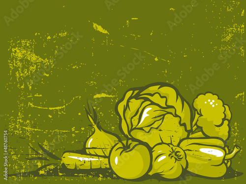 Vector: green vegetable vintage background green vegetable vintage background
