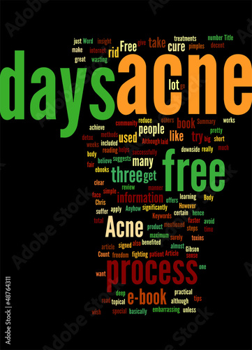 Vector: Acne Free in 3 days review Concept Acne Free in 3 days review Concept