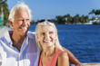 Happy Senior Couple Looking to Tropical Sea or River