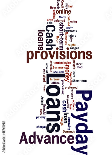 Vector: Payday Loans Short term Demands Concept Payday Loans Short term Demands Concept