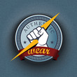 Vektor: vector badge on striped pattern backgroud vector badge on striped pattern backgroud