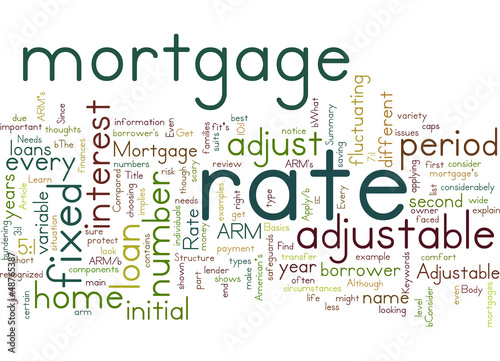 Vector: Adjustable Rate Mortgage Learn The Basics Concept Adjustable Rate Mortgage Learn The Basics Concept