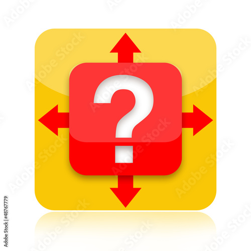 Illustration: Question mark with different ways icon Question mark with different ways icon