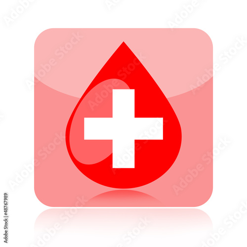 Illustration: Blood droplet medical icon Blood droplet medical icon