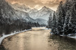 Sunset in alps