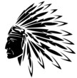 red indian chief black and white illustration