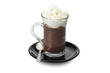 Photo: Hot chocolate close up on the white Hot chocolate close up on the white