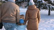 Video: SLOW: Parents are with the child in the woods SLOW: Parents are with the child in the woods