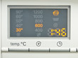Display washing machine. Macro photo part of modern home washing