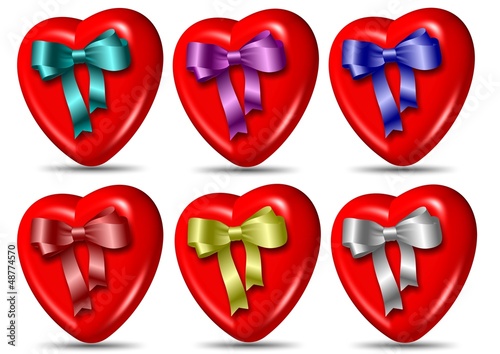 Illustration: Heart and ribbon collection Heart and ribbon collection