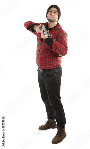 Photo: Rude man with shotgun Rude man with shotgun