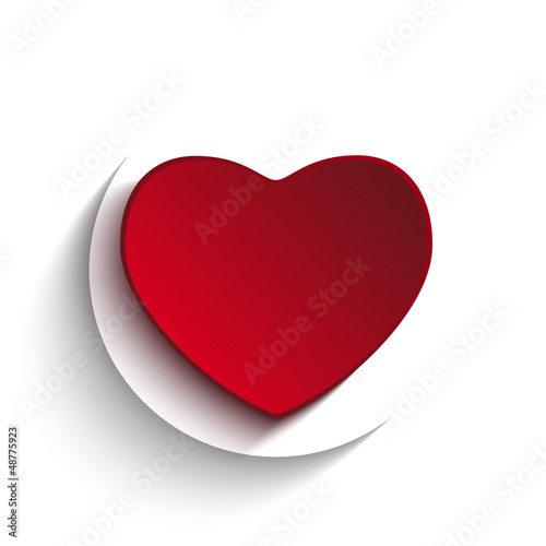 Vector: Valentine Day Heart on White Button Valentine Day Heart on White Button