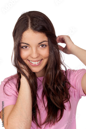 Photo: Pretty young girl with long hair Pretty young girl with long hair