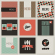 Menu label on a seamless background. Set of vectors