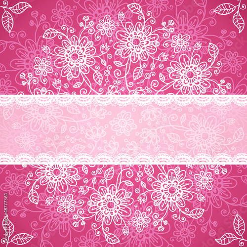 Illustration: Pint valentines day doodle flowers background Pint valentines day doodle flowers background