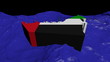 UAE map flag in abstract ocean animation