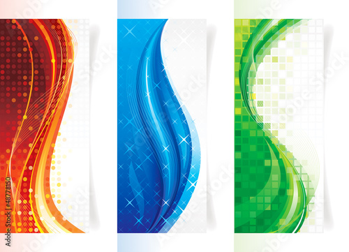 Vector: Set of curve elements vertical backgrounds/banners. Set of curve elements vertical backgrounds/banners.