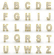 3D rendering of silver-gold alphabet.
