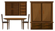 Vector: A dinning table and a wardrobe A dinning table and a wardrobe