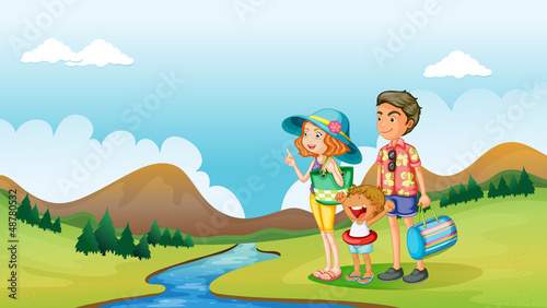 Vector: A boy, a girl and a kid A boy, a girl and a kid