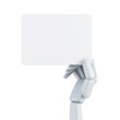 Illustration: robot's hand and hold blank business card robot's hand and hold blank business card