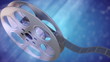 Film Reel.  Seamless clip, green screen included