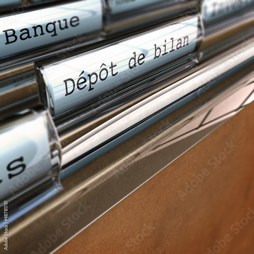 Illustration: dépôt de bilan, faillite, cessation d'activité. dépôt de bilan, faillite, cessation d'activité.