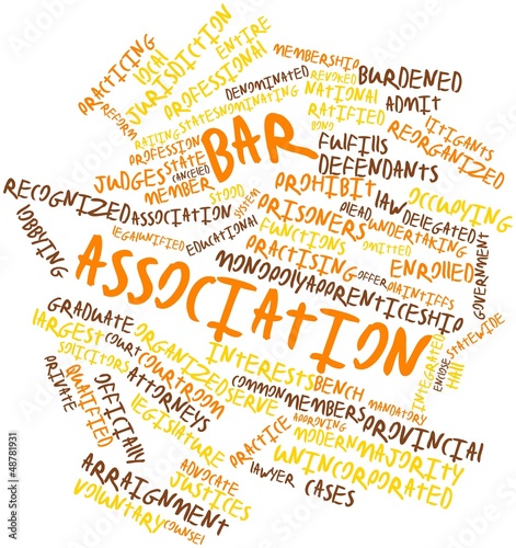 Illustration: Word cloud for Bar association Word cloud for Bar association