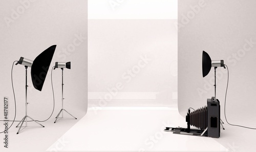 Illustration: Set studio fotografico, pubblicità marketing Set studio fotografico, pubblicità marketing