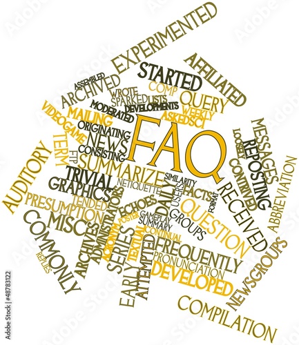 Illustration: Word cloud for FAQ Word cloud for FAQ
