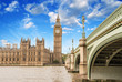 Landscape of Big Ben and Palace of Westminster with Bridge and T