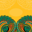Ethnic ornament orange card template